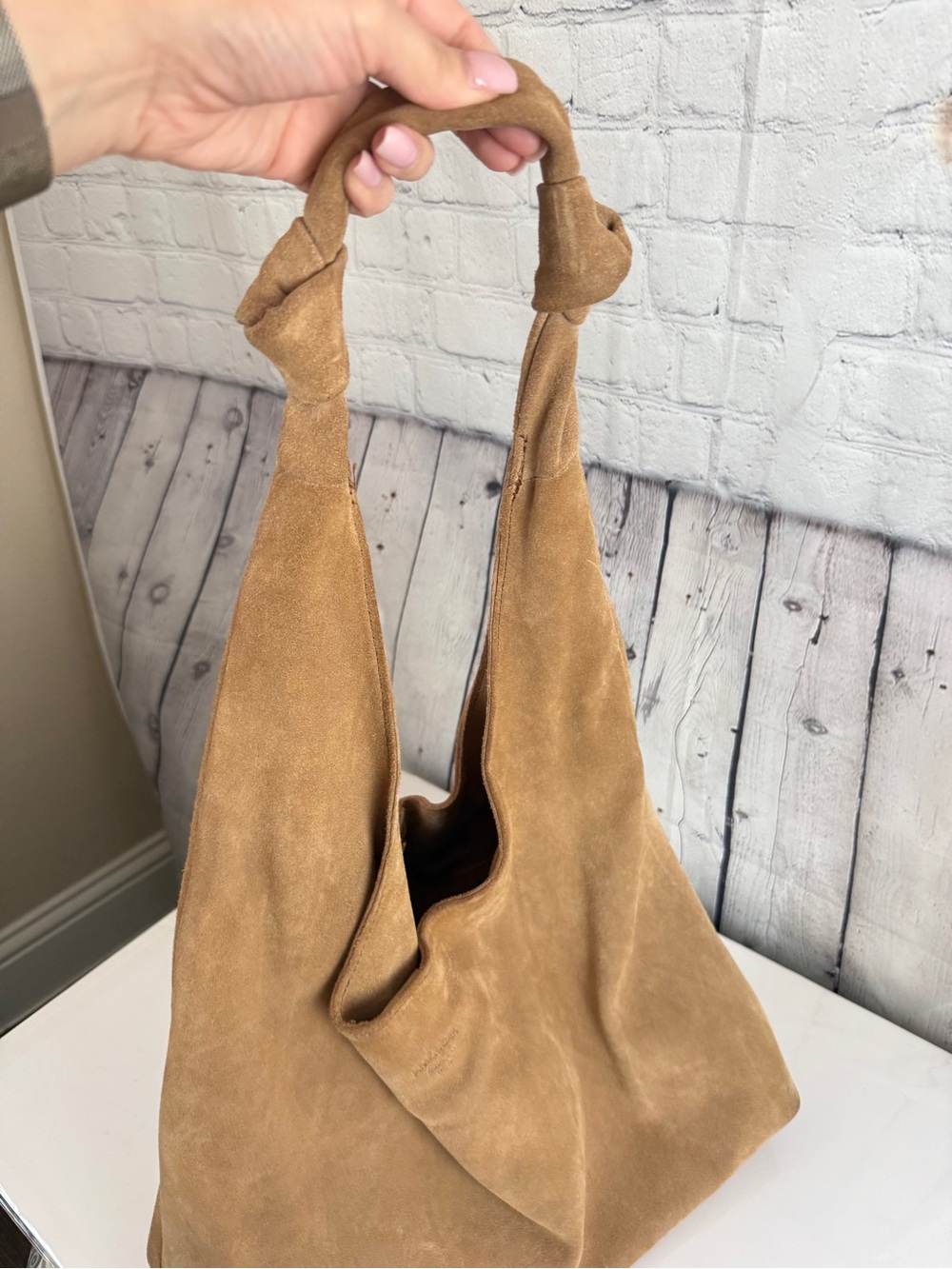 American Leather Co. Gables Suede Hobo - Picture 12 of 13